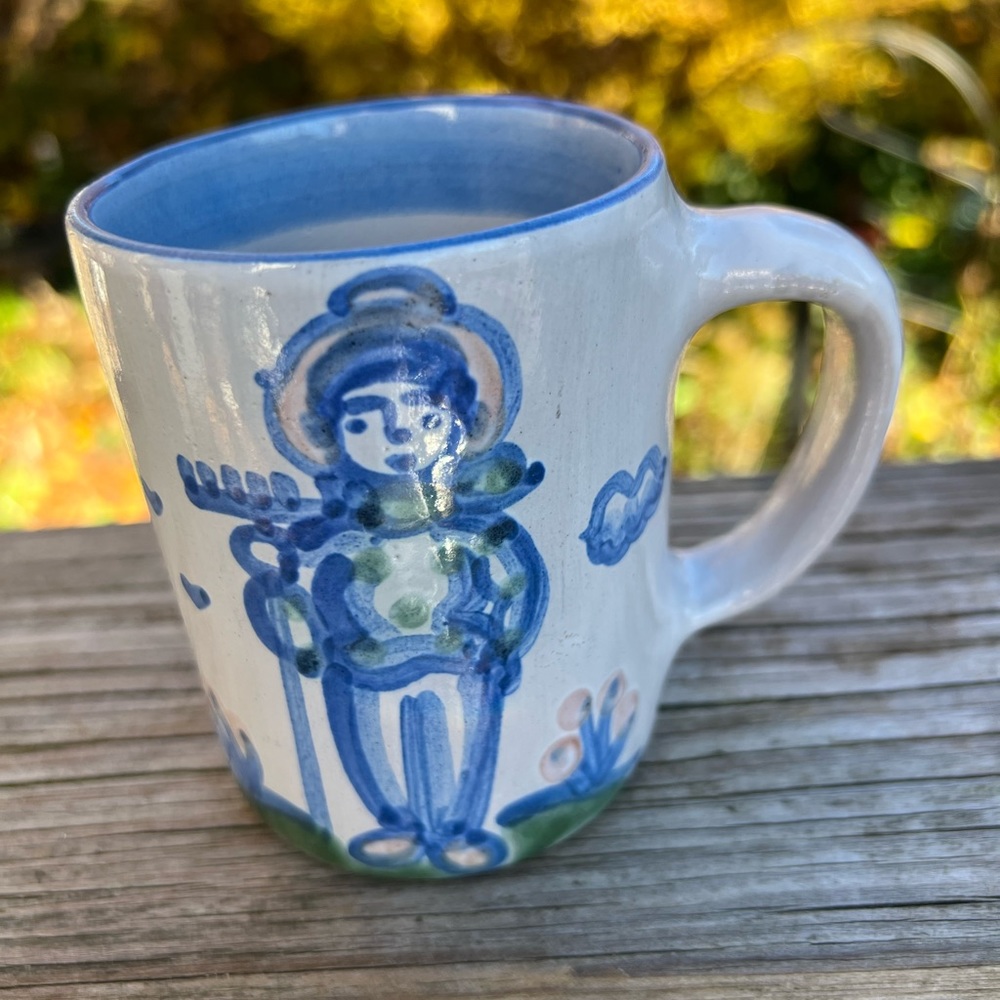 Vintage M.A. Hadley Pottery Farmer The End Mug 3.75” Height Preowned